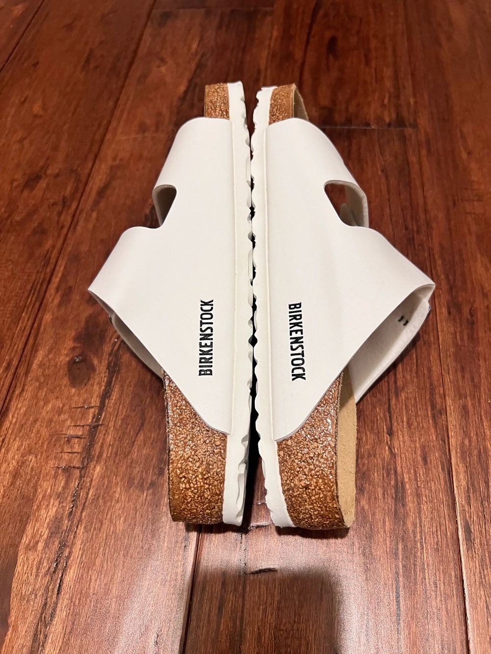 Birkenstock White Arizona Two-Strap Sandals 38 7.5/8 New - Picture 7 of 11